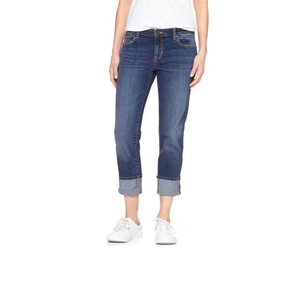 Gap Straight Cuff Jeans Womens Size 4/27 Blue Medium Wash Distressed Americana